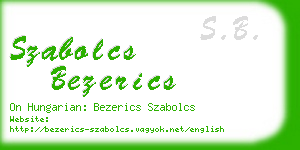 szabolcs bezerics business card